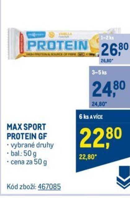 Makro MAX SPORT PROTEIN GF nabídka