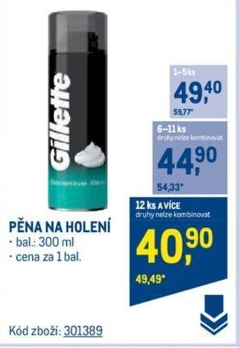 Makro Gillette PĚNA NA HOLENÍ nabídka