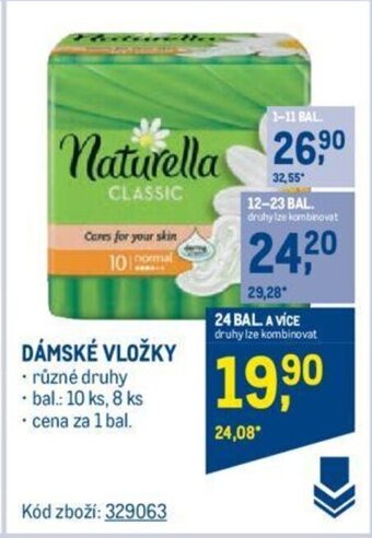 Makro NATURELLA DÁMSKÉ VLOŽKY nabídka