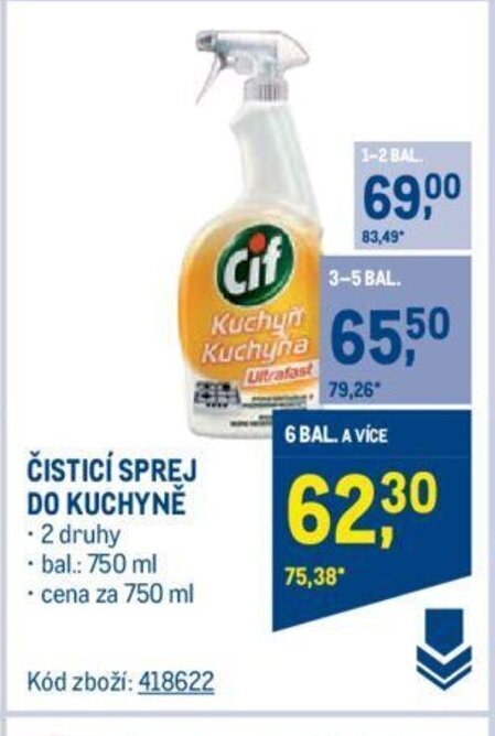 Makro Cif ČISTICÍ SPREJ DO KUCHYNĚ nabídka