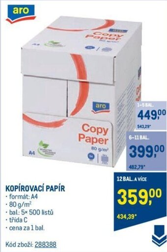Makro Aro KOPÍROVACÍ PAPÍR nabídka