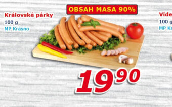 ESO MARKET Královské párky 100 g MP Krásno nabídka