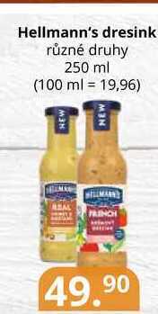 Potraviny CZ Hellmann's dresink různé druhy 250 ml nabídka
