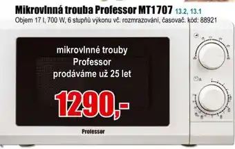 EVA Mikrovlnná trouba Professor MT1707 13.2, 13.1 nabídka