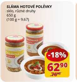 Flop Sláma hotové polévky sklo, různé druhy 650 g nabídka