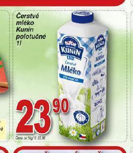 Hruška Kunín čerstvé mléko polotučné nabídka