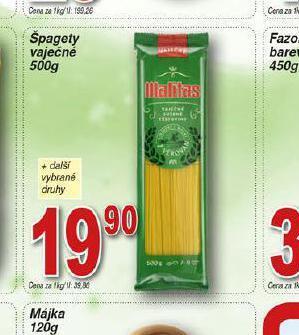 Hruška Špagety vaječné nabídka