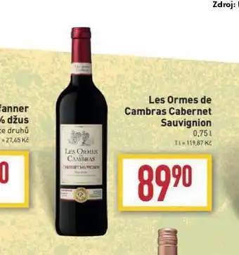 Billa Les ormes de cambrad cabernet sauvignon nabídka