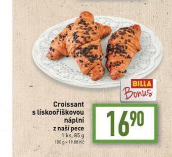 Billa Croissant s lískooříškovou náplní nabídka