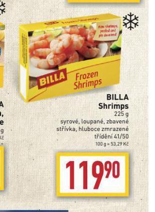 Billa Krevety nabídka