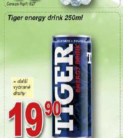 Hruška Tiger energy drink nabídka