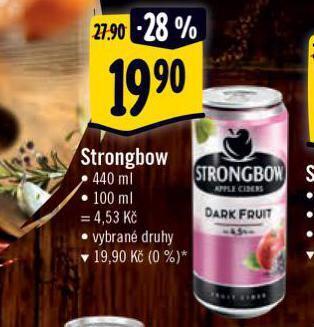 Albert Strongbow cider nabídka
