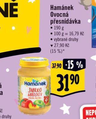Albert Hamánek ovocná přesnídávka nabídka