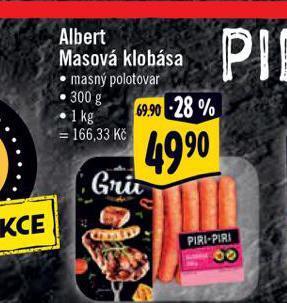 Albert Masová klobása nabídka