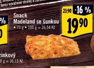 Albert Snack madeland se šunkou nabídka