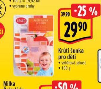 Albert Krůtí šunka pro děti nabídka