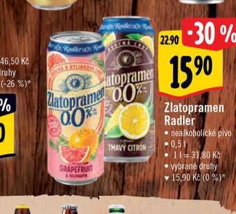 Albert Zlatopramen radler nabídka