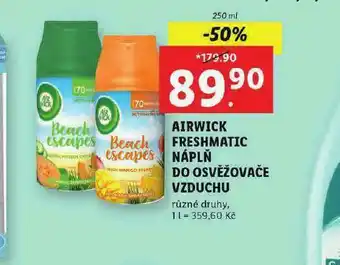 Lidl Airwick freshmatic náplně do osvěžovače nabídka