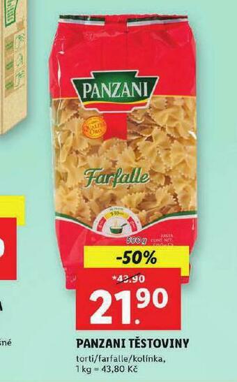 Lidl Panzani těstoviny nabídka