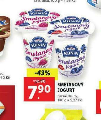Lidl Smetanový jogurt nabídka