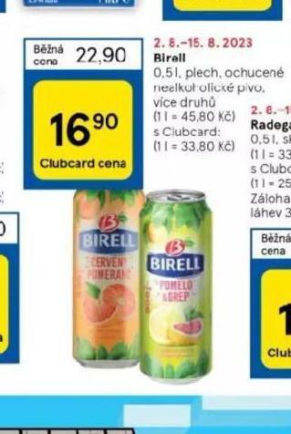 Tesco Pivo birell nealko nabídka