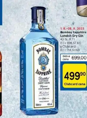 Tesco Bombay sapphire london dry gin nabídka