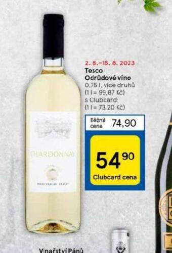 Tesco Tesco odrůdové víno nabídka