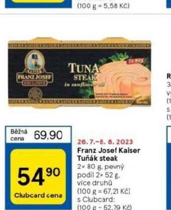 Tesco Franz josef kaiser tuňák steak nabídka