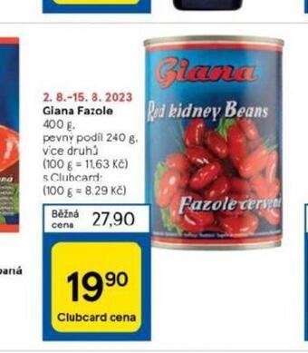 Tesco Giana fazole nabídka