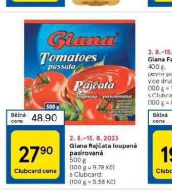 Tesco Giana rajčata loupaná pasírovaná nabídka