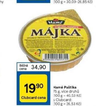 Tesco Hamé paštika nabídka