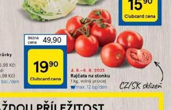Tesco Rajčata na stonku nabídka