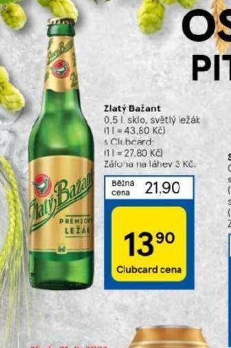 Tesco Pivo zlatý bažant nabídka