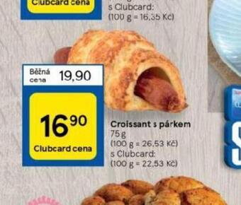 Tesco Croissant s párkem nabídka