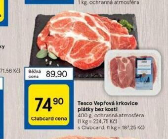 Tesco Vepřová krkovice plátky bez kosti nabídka