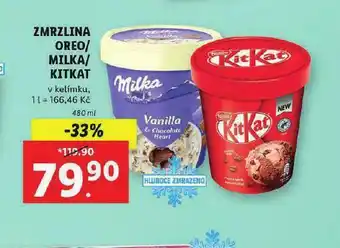 Lidl Zmrzlina oreo / milksa / kitkat nabídka