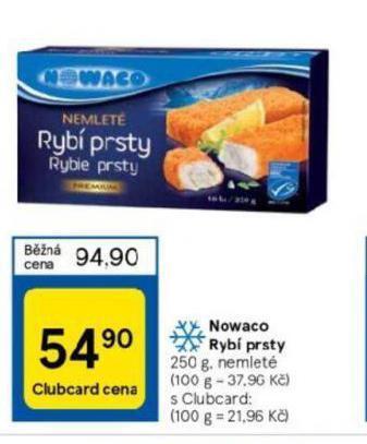 Tesco Nowaco rybí prsty nabídka