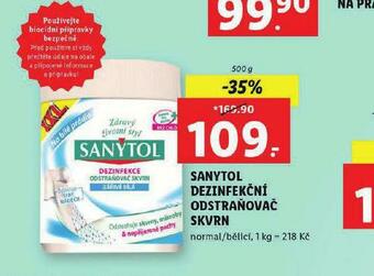 Lidl Sanytol dezinfekční odstraňovač skvrn nabídka
