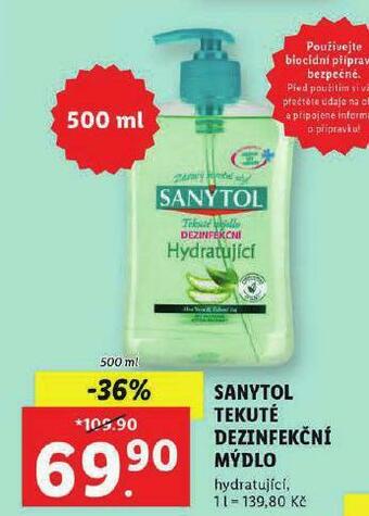Lidl Sanytol tekuté dezinfekční mýdlo nabídka
