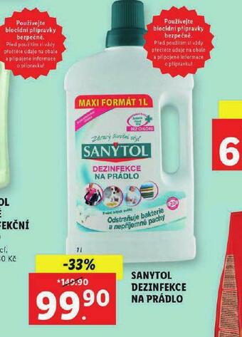 Lidl Sanytol dezinfekce na prádlo nabídka