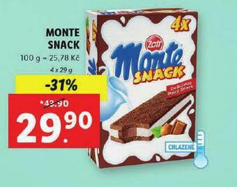 Lidl Monte snack nabídka