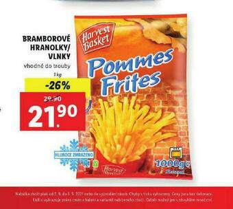 Lidl Bramborové hranolky / vlnky nabídka