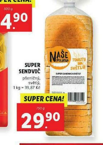 Lidl Super sendvič nabídka