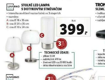 Lidl Stolní led lampa s dotykovým stmívačem nabídka