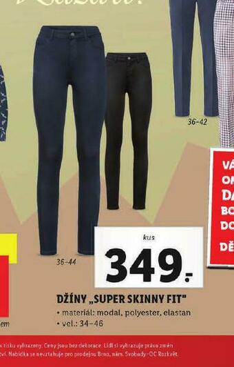 Lidl Džíny super skinny fit nabídka