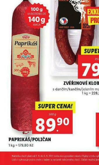 Lidl Paprikáš nabídka