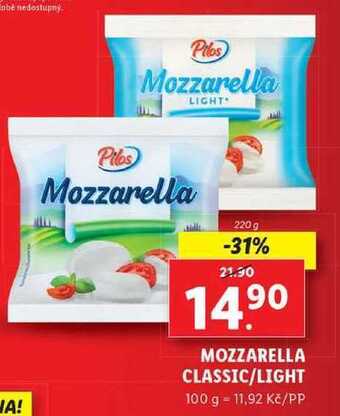 Lidl Mozzarella classic/light, 220 g nabídka