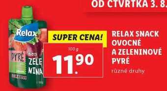 Lidl Relax snack ovocné a zeleninové pyré, 100 g nabídka