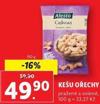 Lidl Kešu ořechy, 150 g nabídka