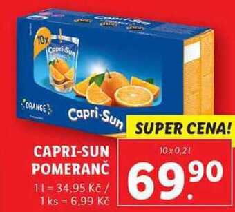 Lidl Capri-sun pomeranč, 10x 0,2 l nabídka